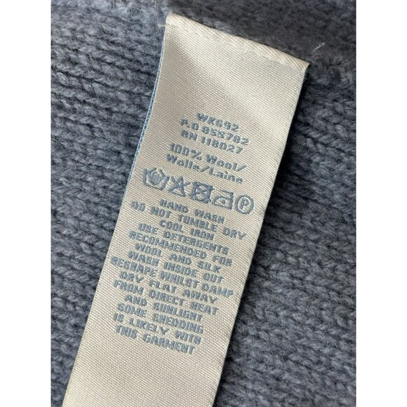 Boden Button Up Ribbed Cardigan Sweater Women’s Size 2 Longline Wool Blue - Picture 4 of 6